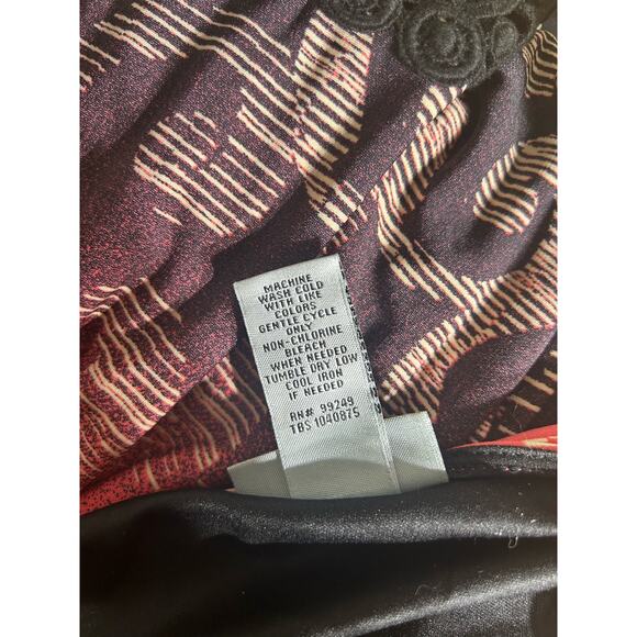 Catherine's Shift Dress Size 2X Pink Ombre Scrolls 3/4 Sleeve Boho Western Rodeo - Picture 7 of 7